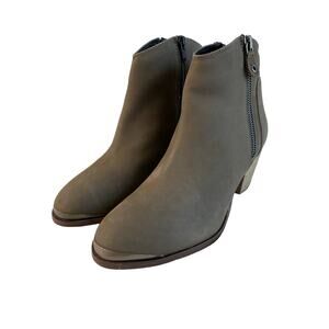 Diba Taupe Sequoia Suede Leather Block Heel Boots